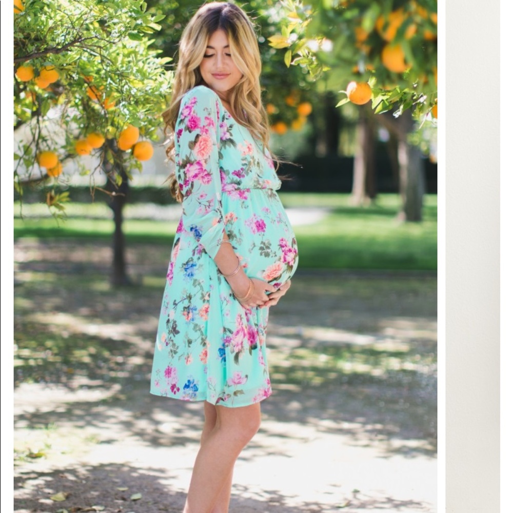 Pink blush maternity dress